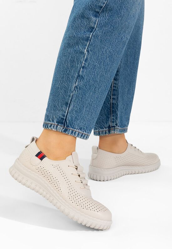 Sneakers γυναικεια Petrina μπεζ, Μέγεθος: 37- zapatos