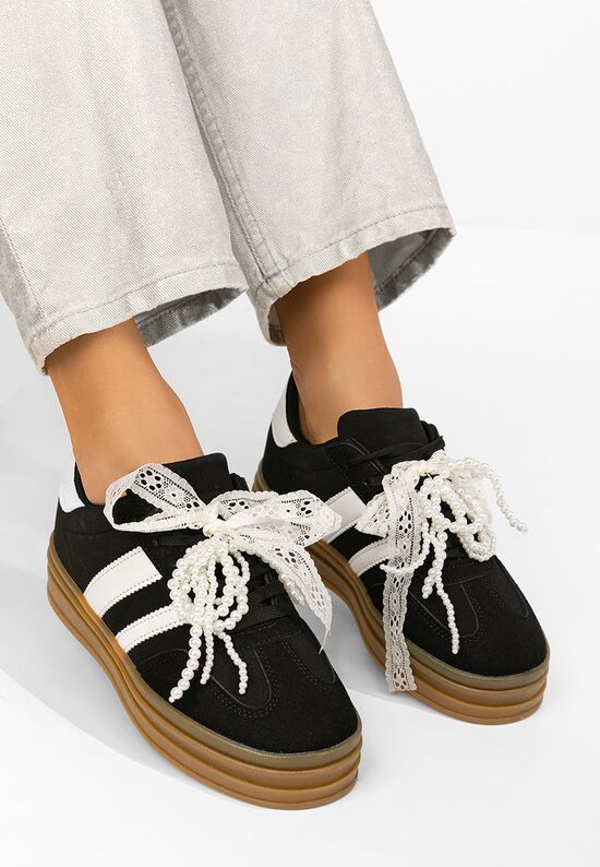 Sneakers γυναικεια Roxanne μαύρα, Μέγεθος: 36- zapatos