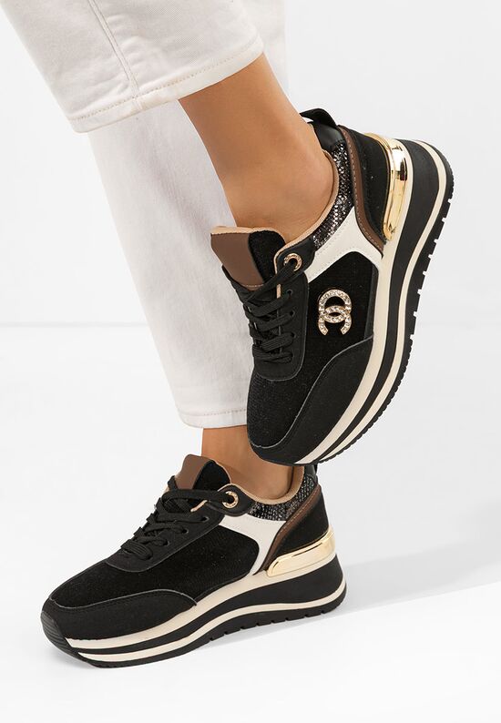 Sneakers με πλατφόρμα Liliza μαύρα, Μέγεθος: 40- zapatos