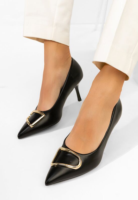 Γόβες στιλέτο Cecinia μαύρα, Μέγεθος: 40- zapatos