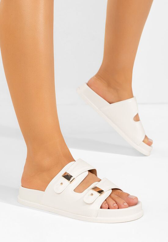 Παντόφλες με πλατφόρμα Carmenta λευκά, Μέγεθος: 37- zapatos