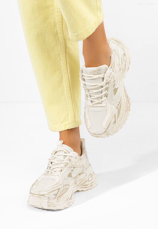 Sneakers με πλατφόρμα Kellee μπεζ, Μέγεθος: 38- zapatos