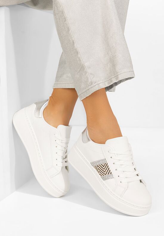 Sneakers με πλατφόρμα Atenia V3 λευκά, Μέγεθος: 41- zapatos