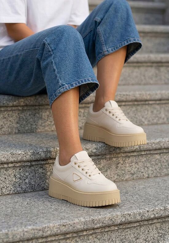 Sneakers με πλατφόρμα Madaline μπεζ, Μέγεθος: 41- zapatos