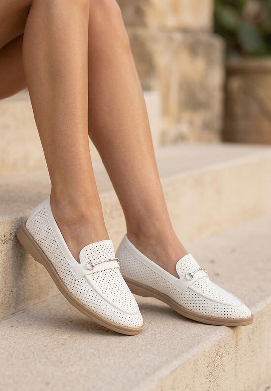 Μοκασίνια  γυναικεια Morvana V2 λευκά, Μέγεθος: 37- zapatos