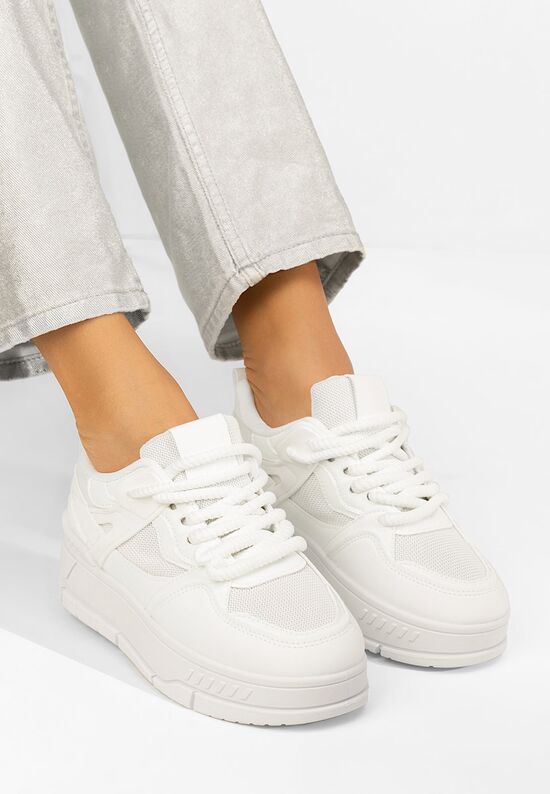Sneakers με πλατφόρμα Rosallia λευκά, Μέγεθος: 41- zapatos
