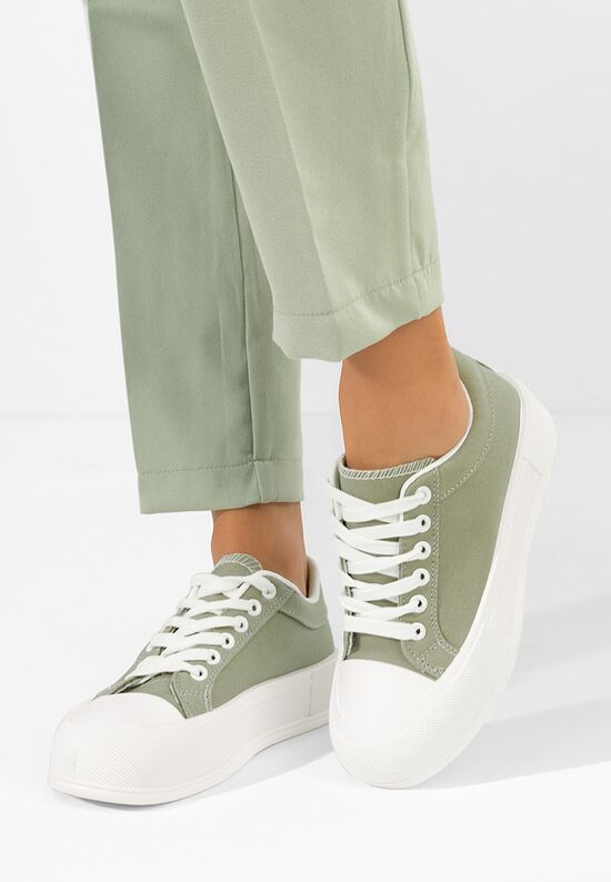 Γυναικεία πανινα πλατφόρμες Antonea πρασινο, Μέγεθος: 37- zapatos