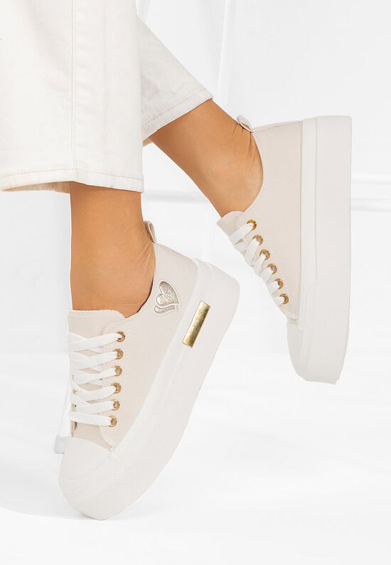 Sneakers με πλατφόρμα Inimia μπεζ, Μέγεθος: 40- zapatos