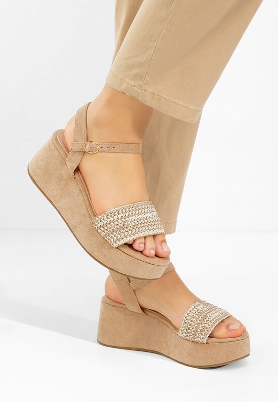 Πέδιλα πλατφορμεσ Yvania χακι, Μέγεθος: 37- zapatos