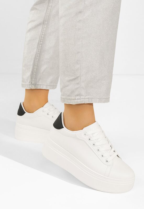 Sneakers με πλατφόρμα Albea V2 λευκά, Μέγεθος: 38- zapatos