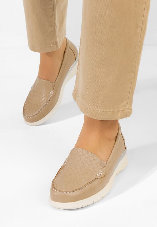 Μοκασίνια γυναικεια Seona V2 μπεζ, Μέγεθος: 38- zapatos