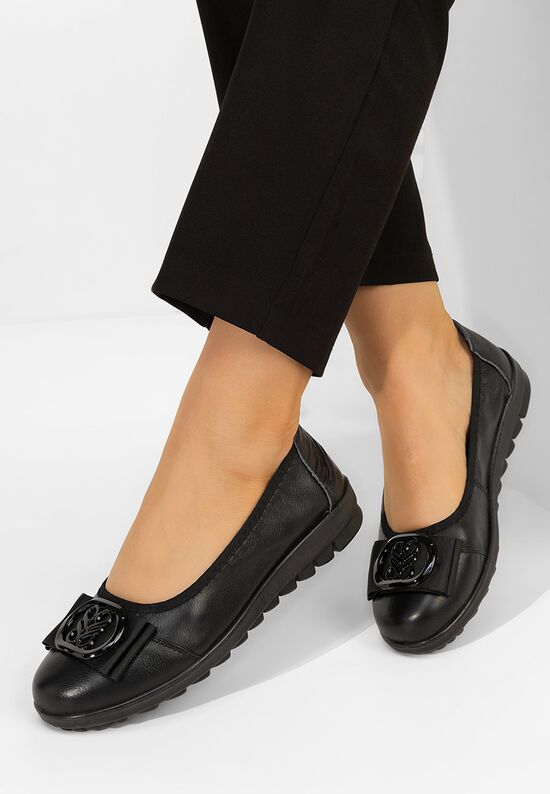 Μπαλαρίνες δερματινεσ Demarisa μαύρα, Μέγεθος: 41- zapatos