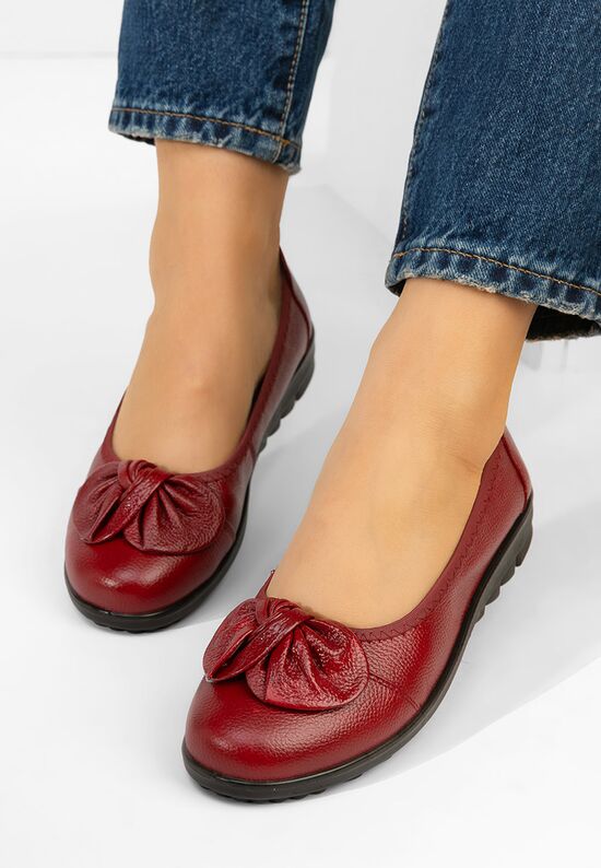 Μπαλαρίνες δερματινεσ Giuliena μπορντό, Μέγεθος: 38- zapatos