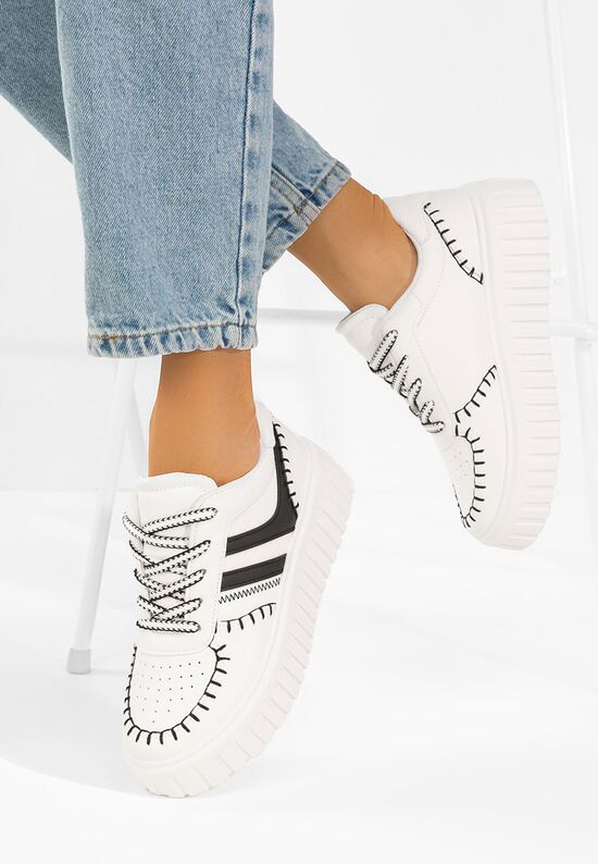 Sneakers με πλατφόρμα Brandie V2 λευκά, Μέγεθος: 36- zapatos