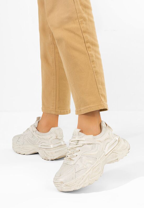 Sneakers με πλατφόρμα Yalda μπεζ, Μέγεθος: 39- zapatos