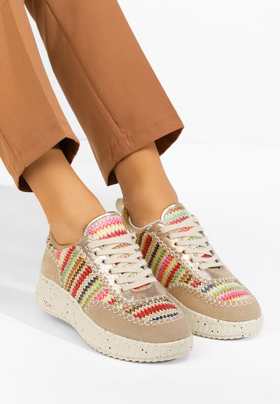 Sneakers γυναικεια δερματινα Aidania πολυχρωμο, Μέγεθος: 36- zapatos