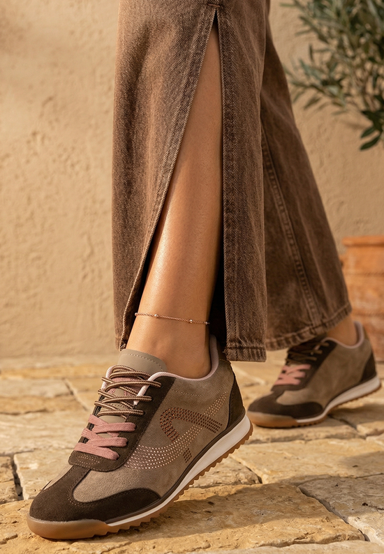 Sneakers γυναικεια Sirimia καφε, Μέγεθος: 39- zapatos