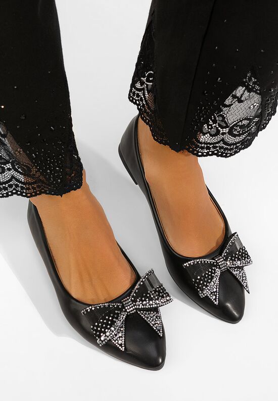 Γυναικείες μπαλαρίνες Marva μαύρα, Μέγεθος: 40- zapatos