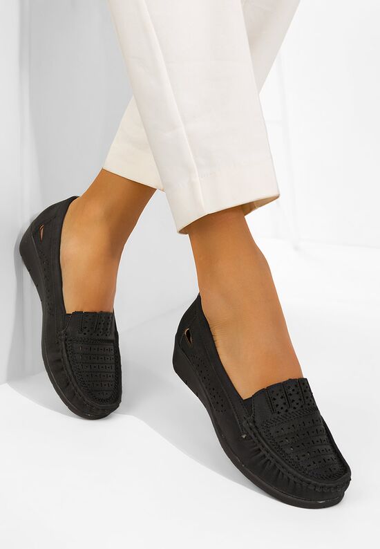 Μοκασίνια γυναικεια Genovia μαύρα, Μέγεθος: 36- zapatos