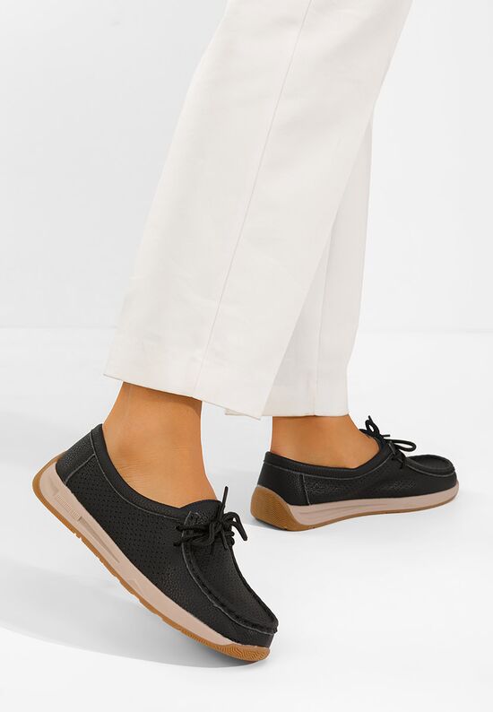 Μοκασίνια γυναικεια Kaliana μαύρα, Μέγεθος: 37- zapatos