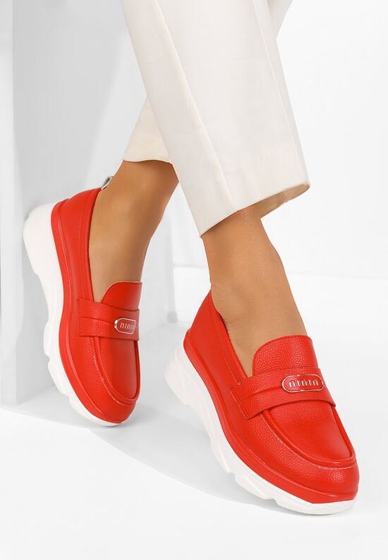 Μοκασίνια με πλατφόρμα Reenia κοκκινο, Μέγεθος: 36- zapatos