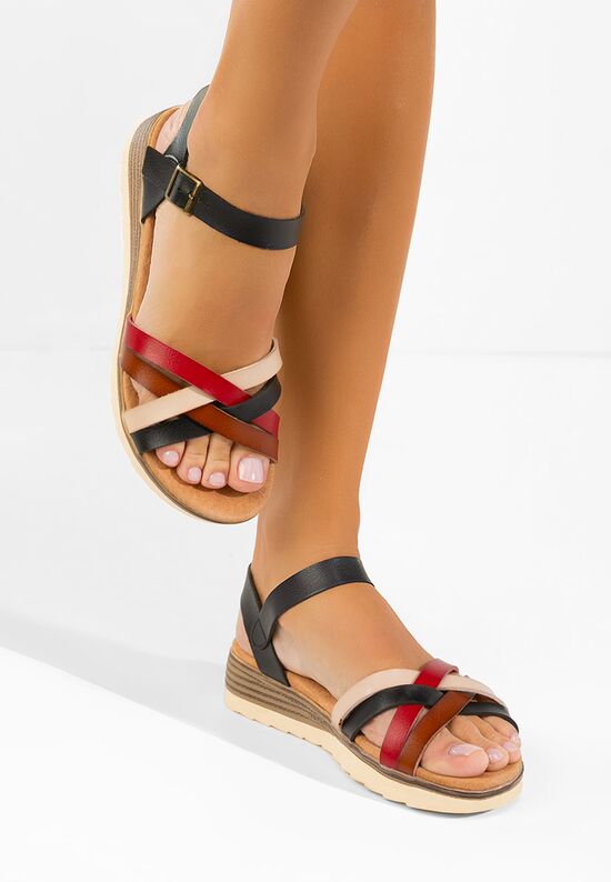 Σανδάλια δερματινα Mendosa Μαύρα, Μέγεθος: 38- zapatos