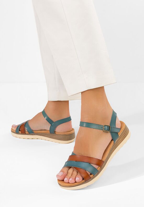 Σανδάλια δερματινα Veriona μπλε, Μέγεθος: 37- zapatos