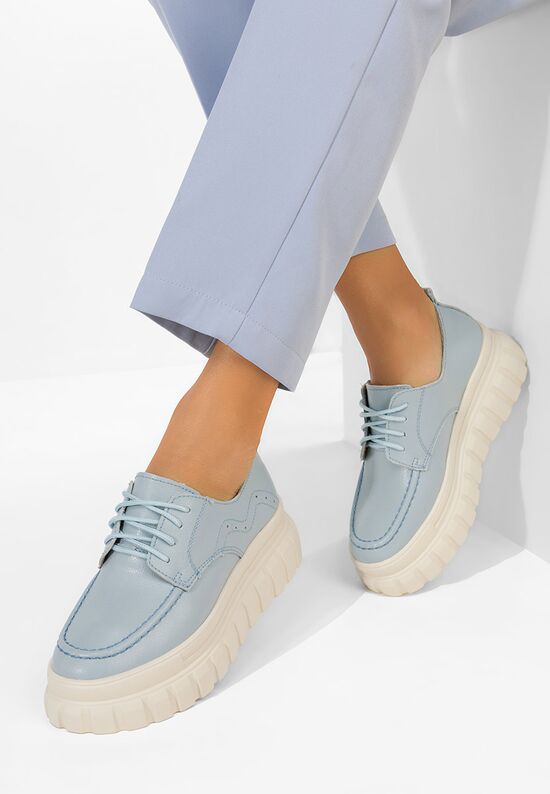 Δερμάτινα μοκασινια γυναικεια Camya μπλε, Μέγεθος: 39- zapatos