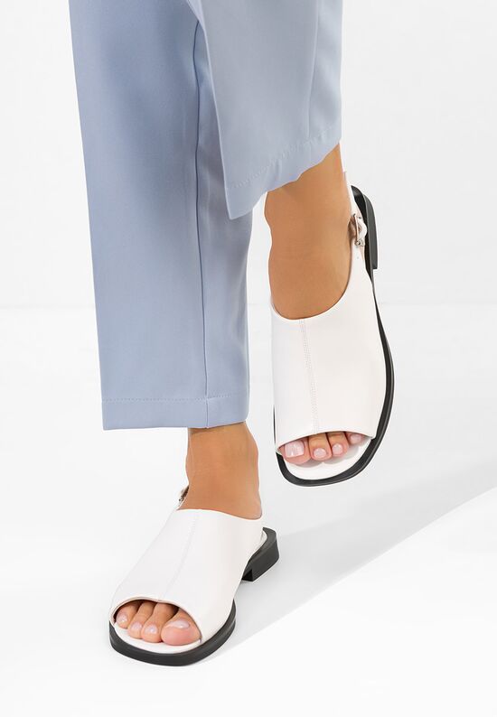 Σανδάλια δερματινα Caylei λευκά, Μέγεθος: 40- zapatos