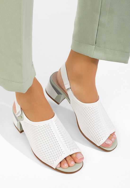 Σανδάλια δερματινα Kalya λευκά, Μέγεθος: 41- zapatos