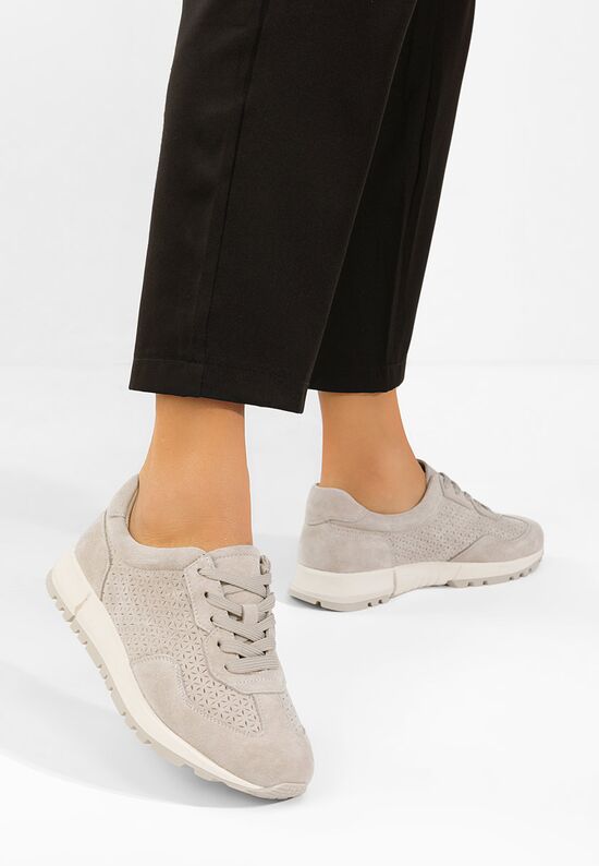 Sneakers γυναικεια δερματινα Alanea μπεζ, Μέγεθος: 40- zapatos