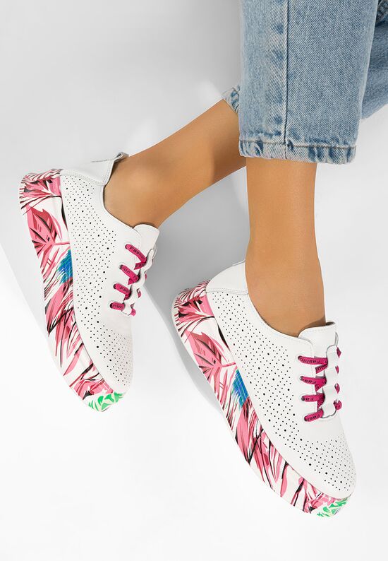 Sneakers γυναικεια δερματινα Florinna V2 λευκά, Μέγεθος: 38- zapatos