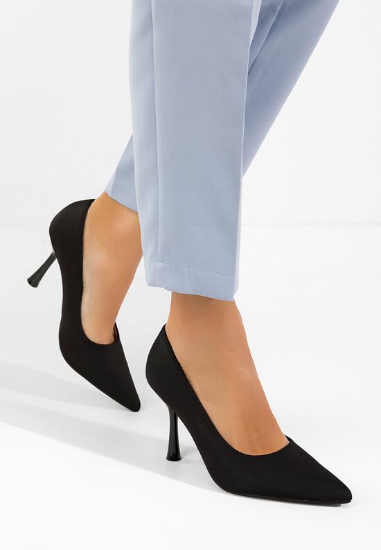 Γόβες στιλέτο Anuria μαύρα, Μέγεθος: 38- zapatos