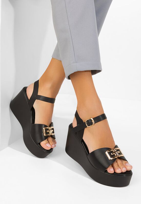 Πέδιλα πλατφορμεσ Geogiana Μαύρα, Μέγεθος: 40- zapatos