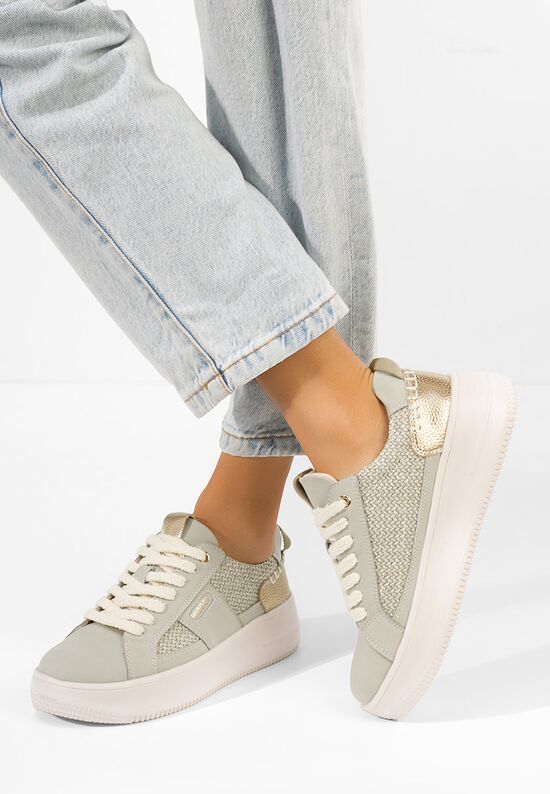 Sneakers γυναικεια δερματινα Eusenia πρασινο, Μέγεθος: 38- zapatos