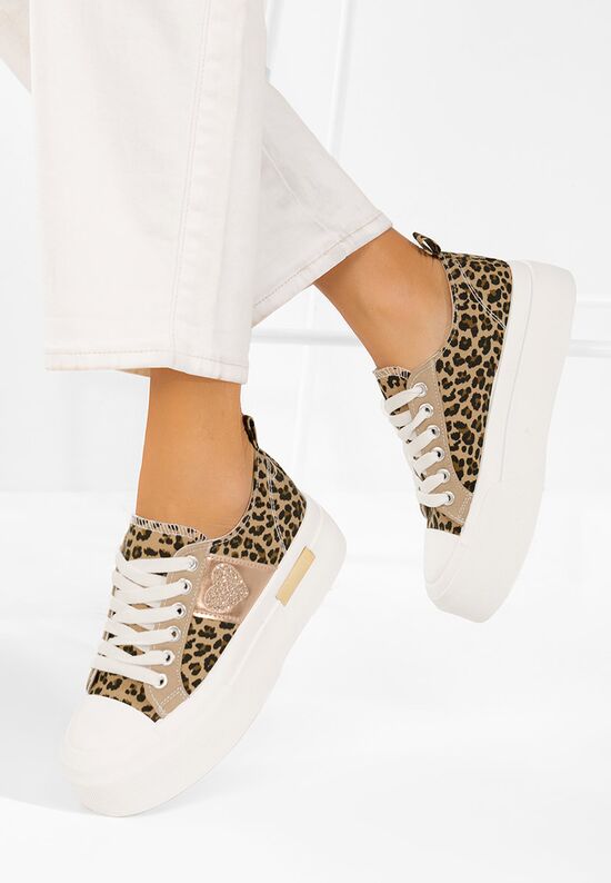 Sneakers με πλατφόρμα Anasty λεοπαρ, Μέγεθος: 39- zapatos