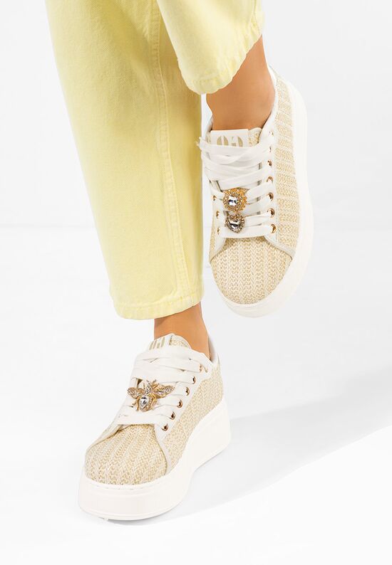 Sneakers με πλατφόρμα Havania μπεζ, Μέγεθος: 39- zapatos