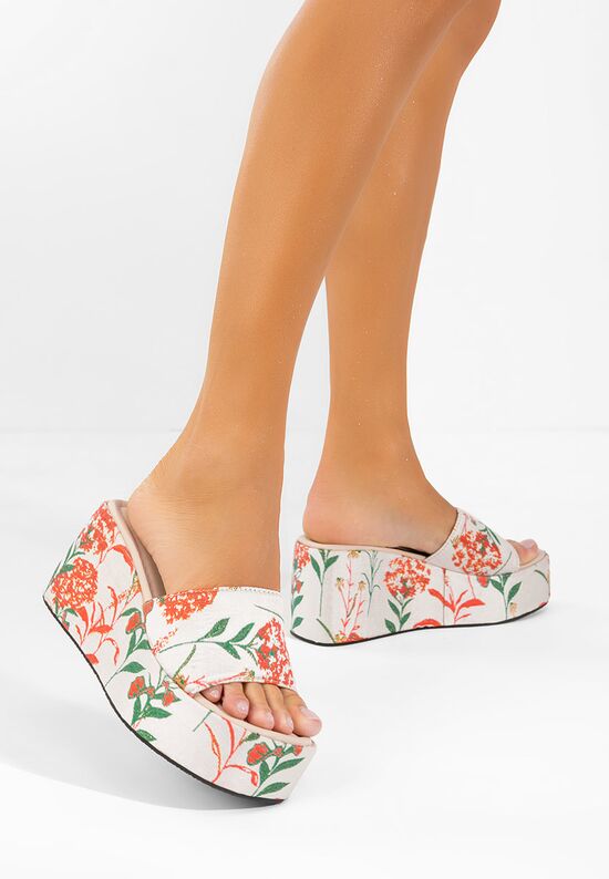 Παντόφλες με πλατφόρμα Anhela μπεζ, Μέγεθος: 37- zapatos