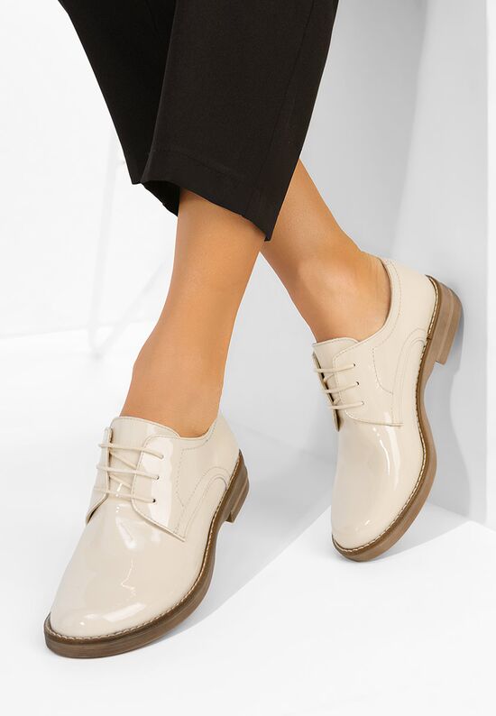 Oxford δερμάτινα γυναικεια Otivera V3 μπεζ, Μέγεθος: 37- zapatos