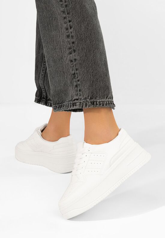 Sneakers με πλατφόρμα Liorna λευκά, Μέγεθος: 37- zapatos