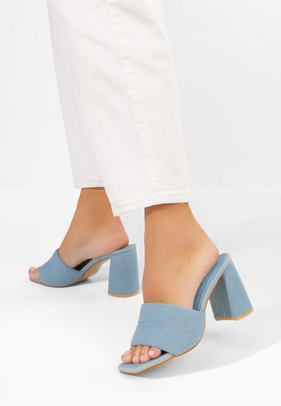 Mules με χοντρο τακουνι Miralys μπλε, Μέγεθος: 40- zapatos