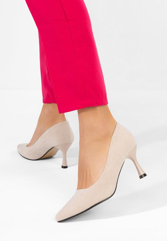 Γόβες εξωφτερνεσ Pilaria μπεζ, Μέγεθος: 39- zapatos