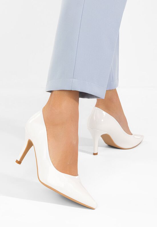 Γόβες Evaniela λευκά, Μέγεθος: 38- zapatos