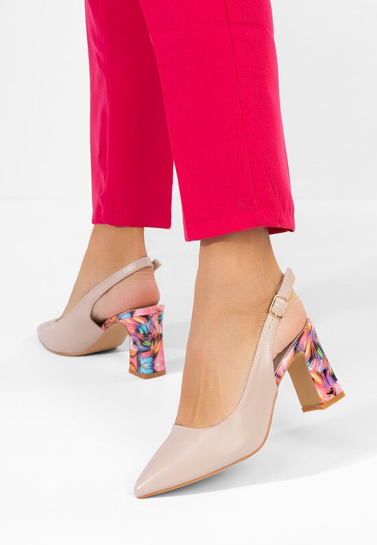 Γόβες slingback Lunessa μπεζ, Μέγεθος: 36- zapatos
