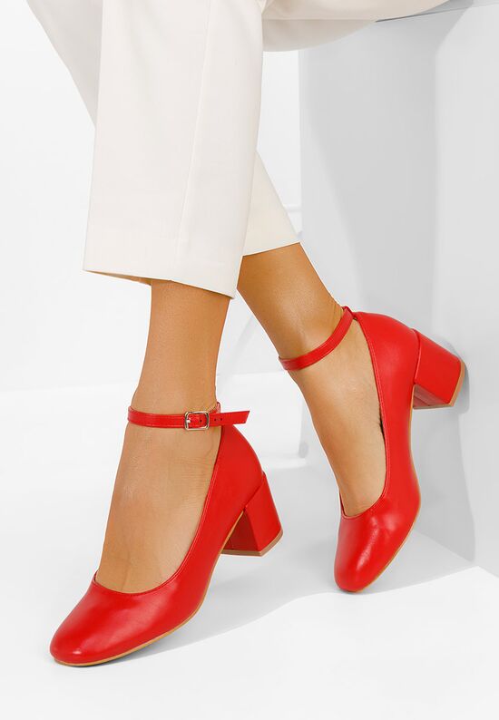 Γόβες με μπαρέτα Allisa κοκκινο, Μέγεθος: 38- zapatos