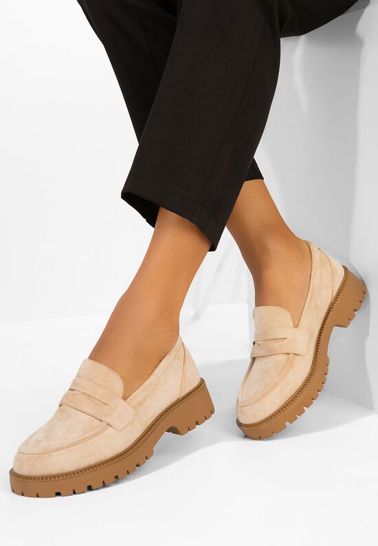 Γυναικεία λόαφερ Senilia μπεζ, Μέγεθος: 38- zapatos