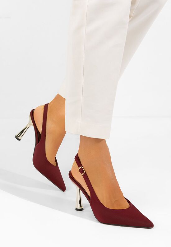 Γόβες slingback Anastassia μπορντό, Μέγεθος: 39- zapatos